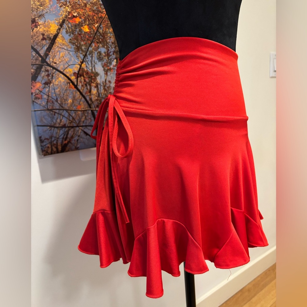Red Ruffle Skort - Women